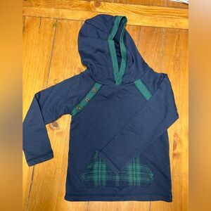Navy and Green Kids Hoodie